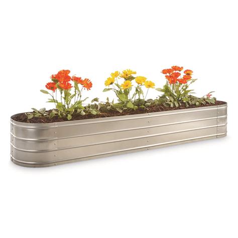 castlecreek oval galvanized steel planter box|l shaped planter box.